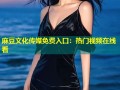 麻豆文化传媒免费入口：热门视频在线看