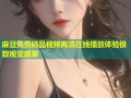 麻豆免费精品视频高清在线播放体验极致视觉盛宴